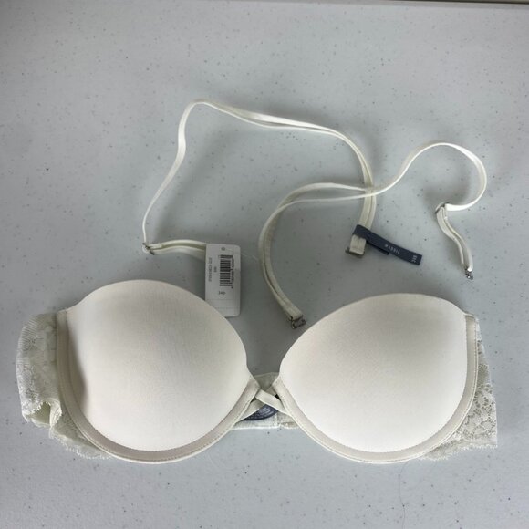 Aerie Maddie Convertible Strapless White Bra Push up Padded 34B - Picture 1 of 4